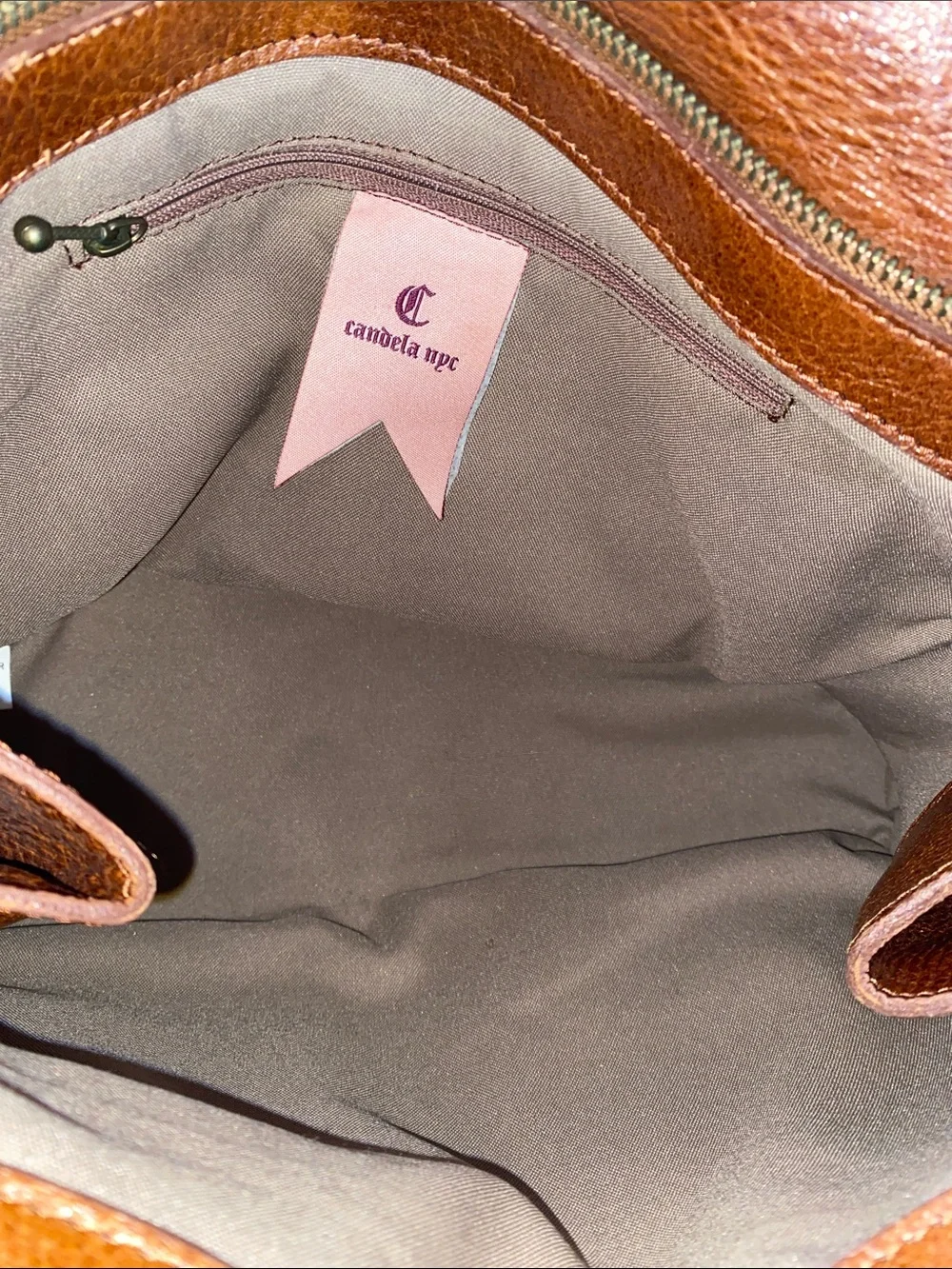Candela brown leather shoulder bag satchel